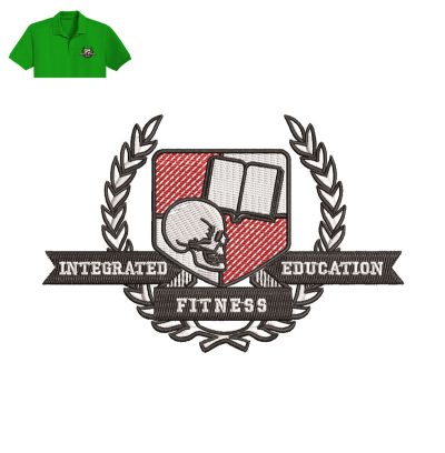 Integrated Fitness Education Embroidery logo for Polo Shirt.
