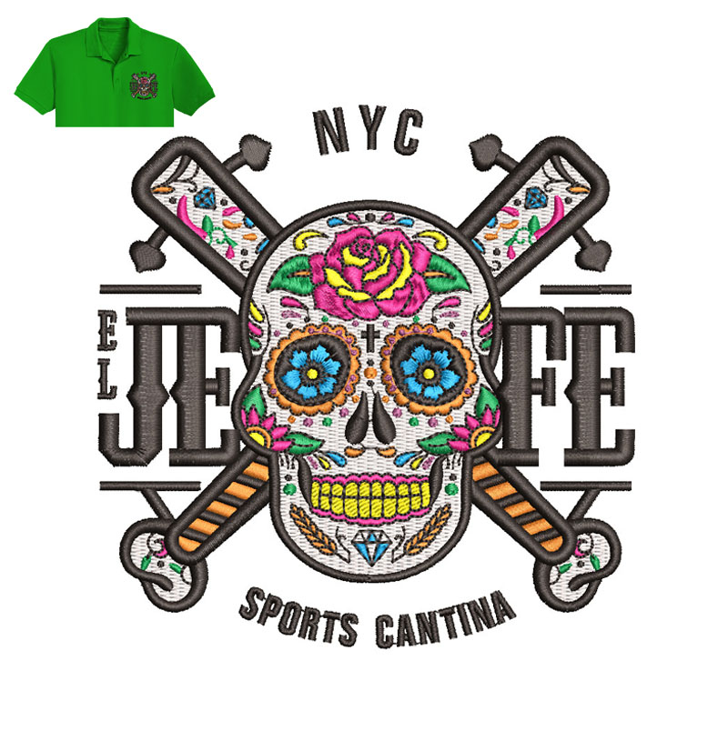 Jefe Sports Cantina Embroidery logo for Polo Shirt.