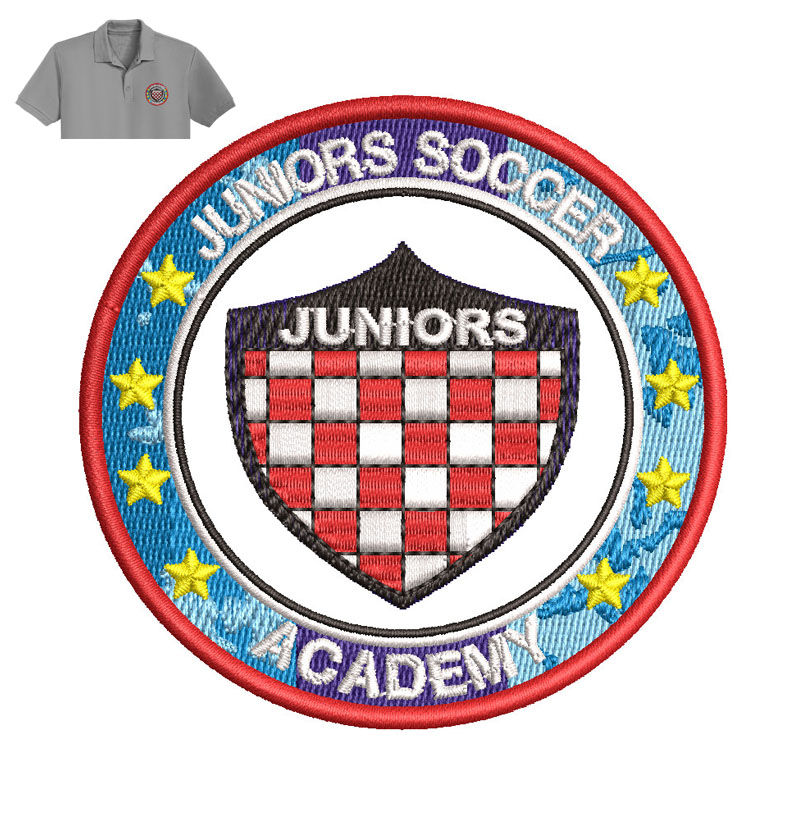 Juniors Soccer Academy Embroidery logo for Polo Shirt.