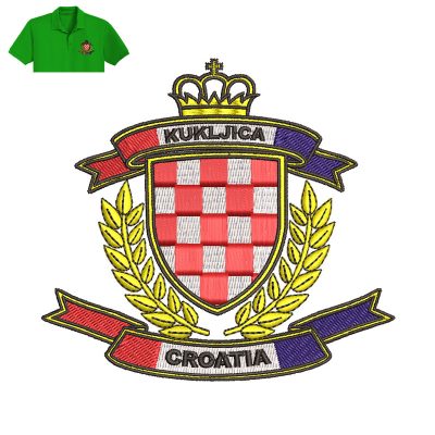 Kukljica Croatia Embroidery logo for Polo Shirt.