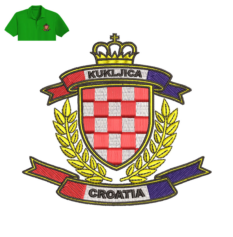 Kukljica Croatia Embroidery logo for Polo Shirt.