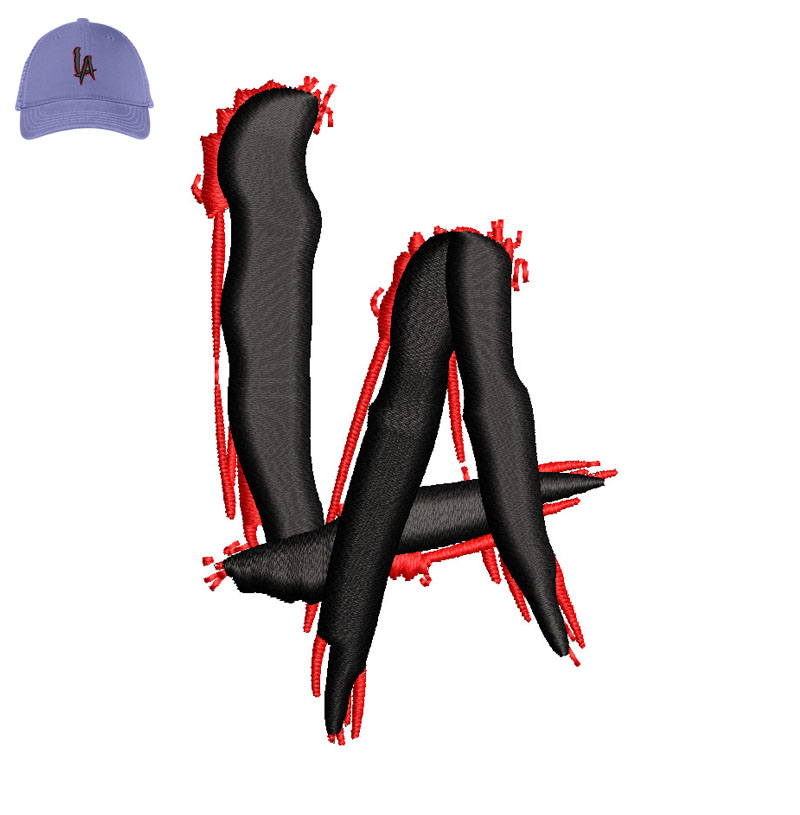 LA Letter 3d Puff Embroidery logo for Cap.