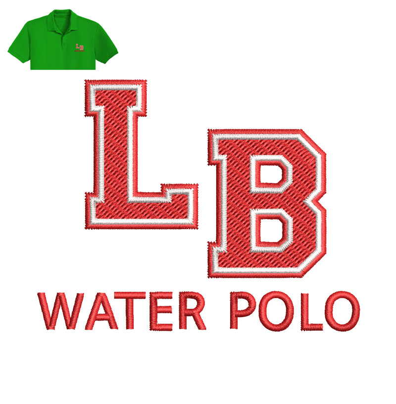 LB Water Polo Embroidery logo for Polo Shirt.