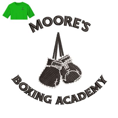 Moores Boxing Academy Embroidery logo for T Shirt.