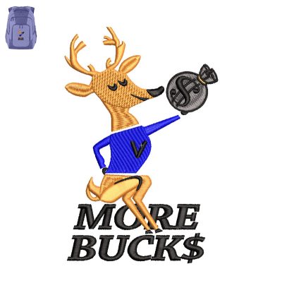 More Bucks Embroidery logo for Bag.