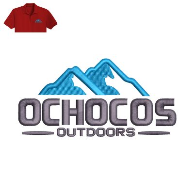 Ochocos Outdoors Embroidery logo for Polo Shirt.