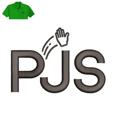 PJS Letter Embroidery logo for Polo Shirt.