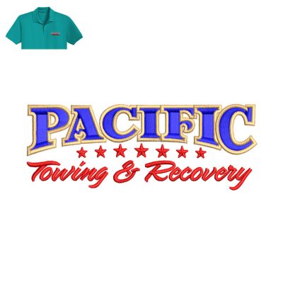 Pacifica Towing Recovery Embroidery logo for Polo Shirt.