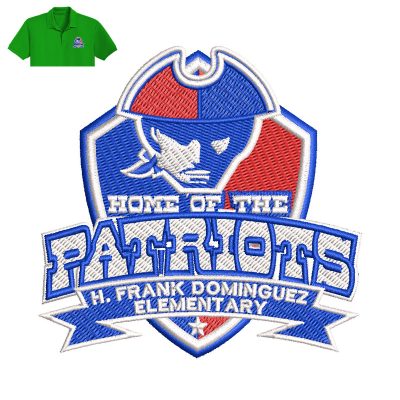 Patriots Embroidery logo for Polo Shirt.