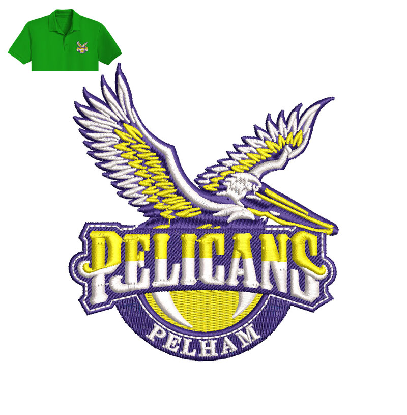 Pelicans Embroidery logo for Polo Shirt.