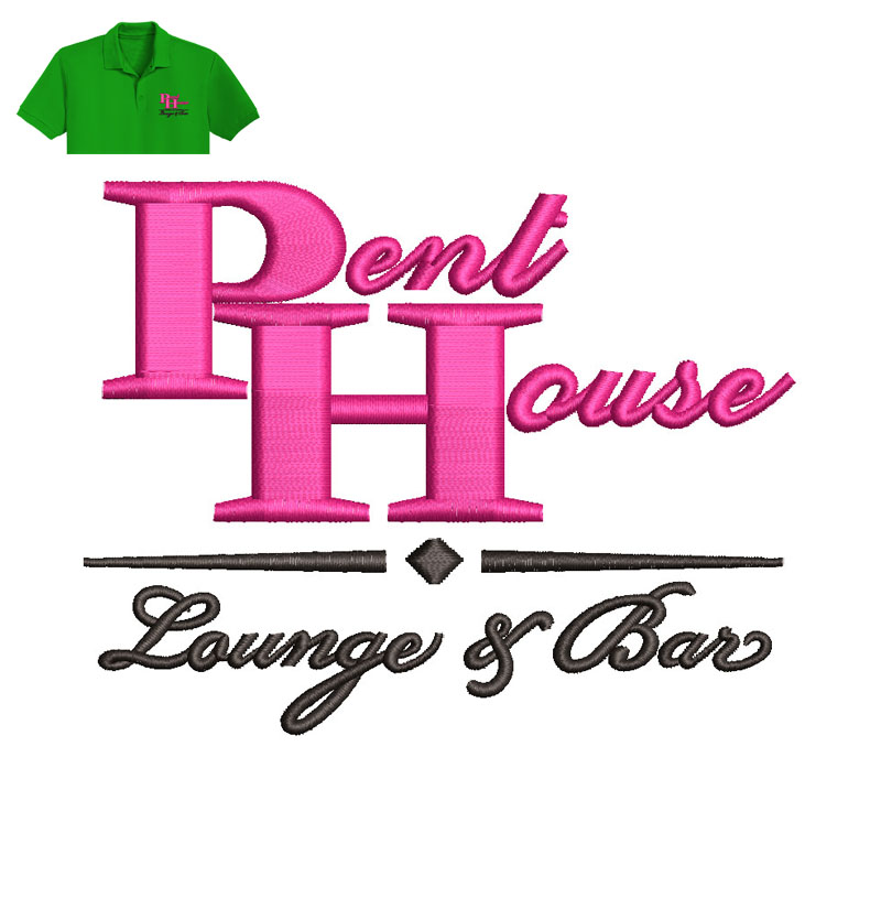 Pent House Embroidery logo for Polo Shirt.