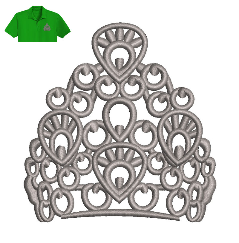 Princess Crown Embroidery logo for Polo Shirt.