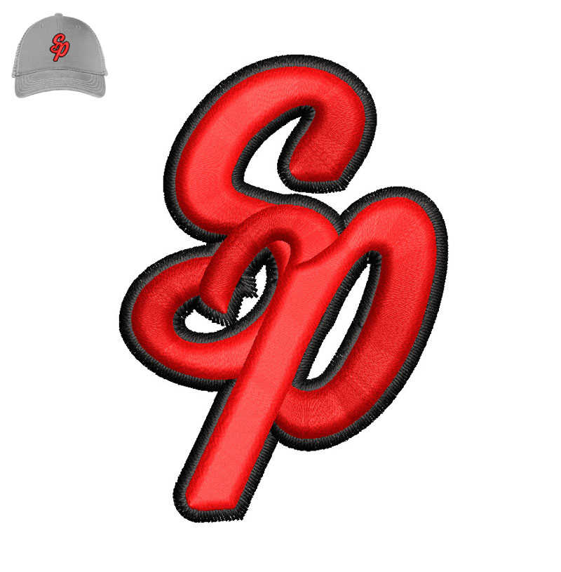 SP Letter 3d Puff Embroidery logo for Cap.