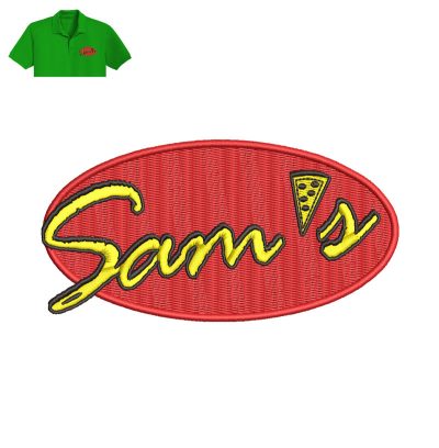 Sam Auto Parts Embroidery logo for Polo Shirt.
