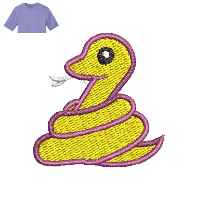 Snake Embroidery logo for T Shirt.