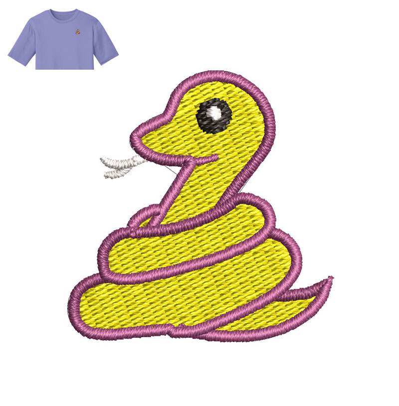 Snake Embroidery logo for T Shirt.