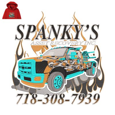 Spanky Asset Recovery Embroidery logo for Hoodie.