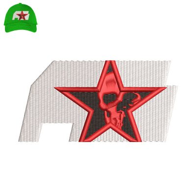Star Skull 3d puff Embroidery logo for Cap.