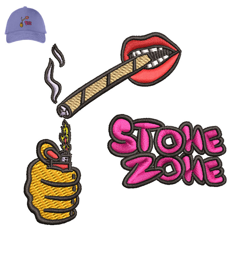 Stone Zone Embroidery logo for Cap.