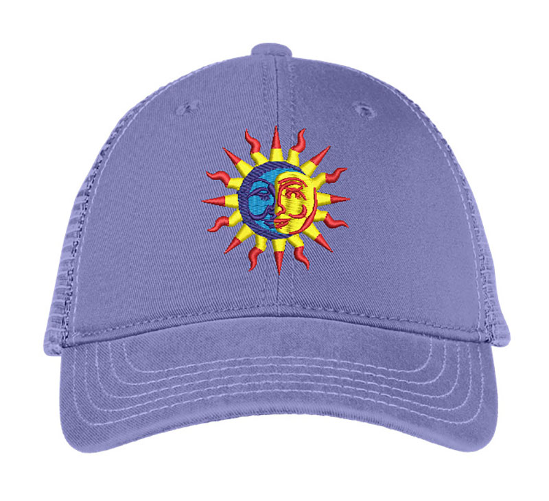 Sun And Moon Embroidery logo for Cap.