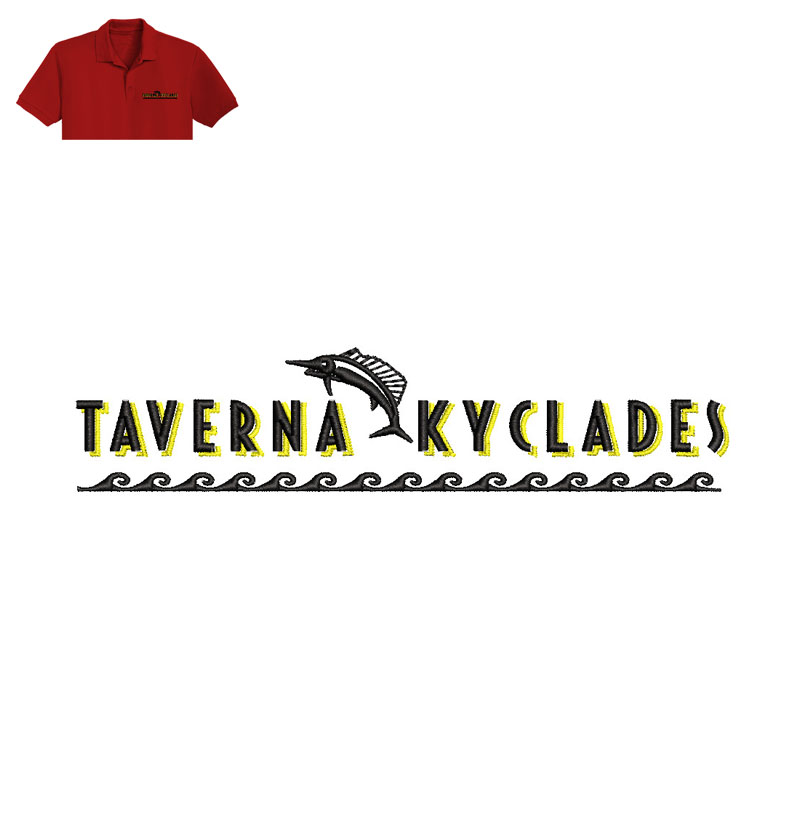 Taverna Kyclades Embroidery logo for Polo Shirt.