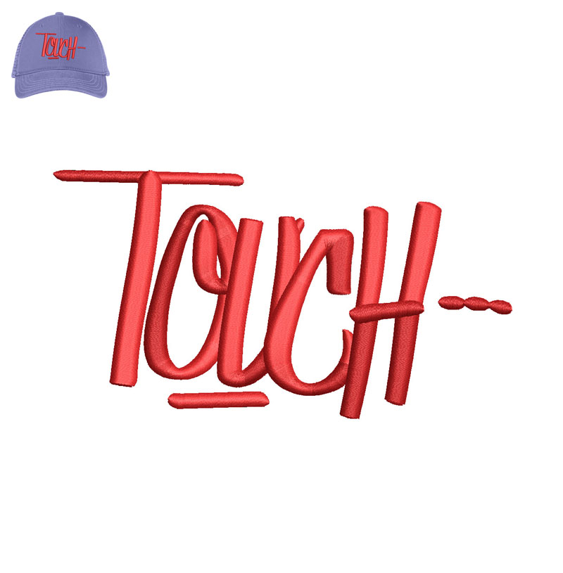 Tquch 3d Puff Embroidery logo for Cap.