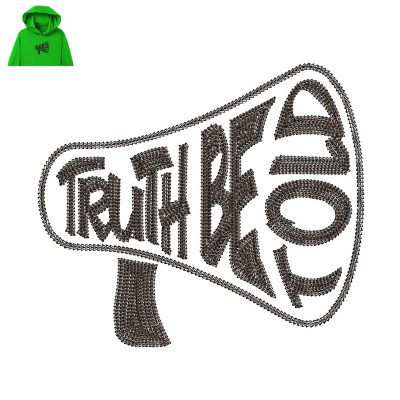 Truth Be Told Embroidery logo for Hoodie.