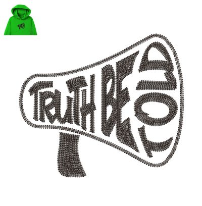Truth Be Told Embroidery logo for Hoodie.