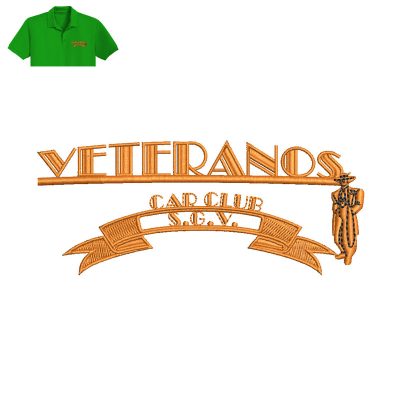 Veteranos Car Club Embroidery logo for Polo Shirt.