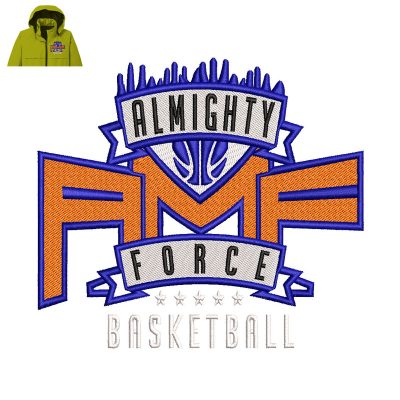 Almighty Force Basketball Embroidery logo for Jacket.