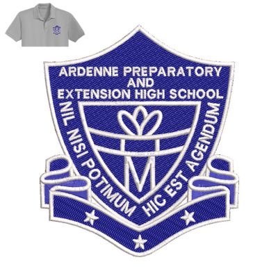 Ardenne Preparatory Embroidery logo for Polo Shirt.