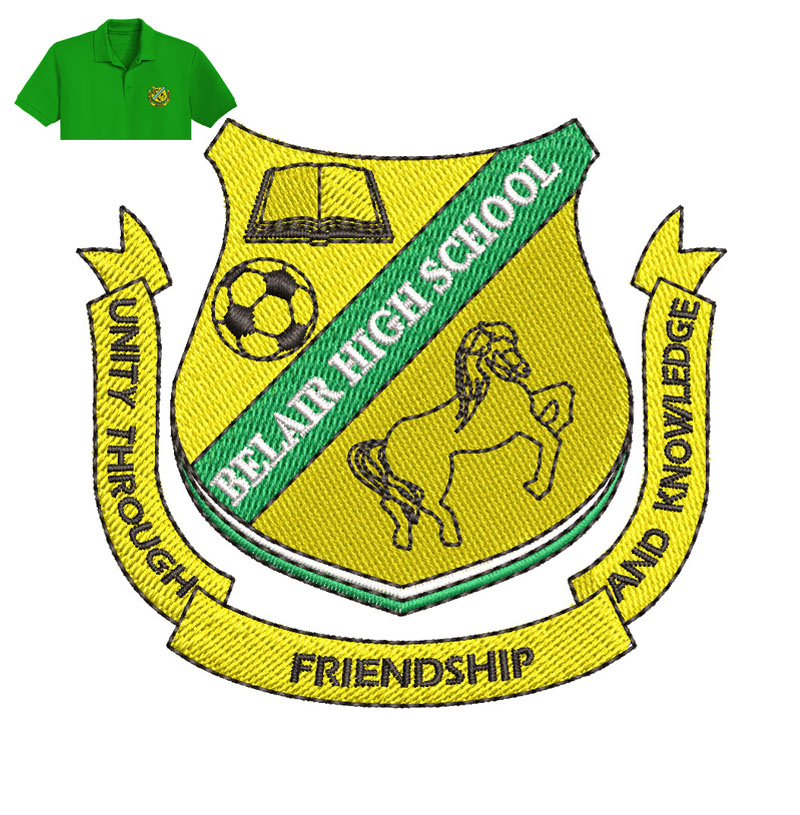 Belair High School Embroidery logo for Polo Shirt.