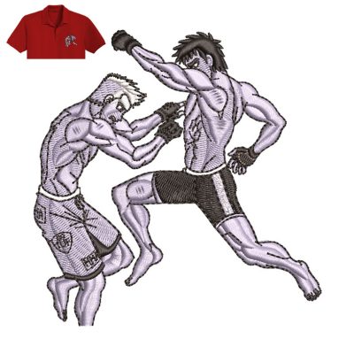 Boxing Boxers Fight Embroidery logo for Polo Shirt.