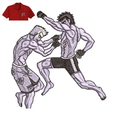Boxing Boxers Fight Embroidery logo for Polo Shirt.