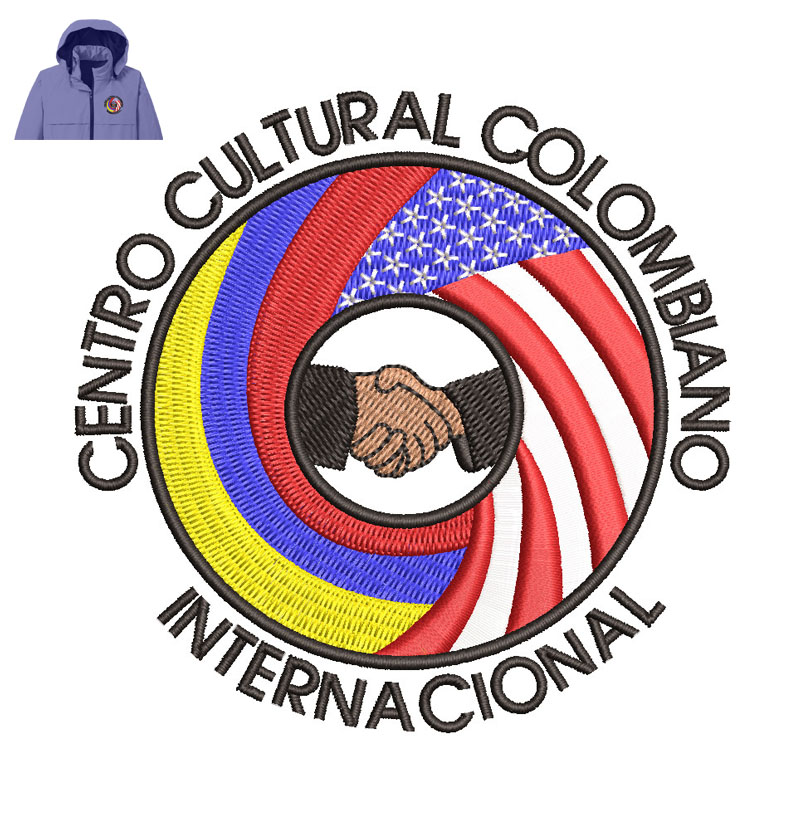 Centro Cultural Colombiano Embroidery logo for Jacket.