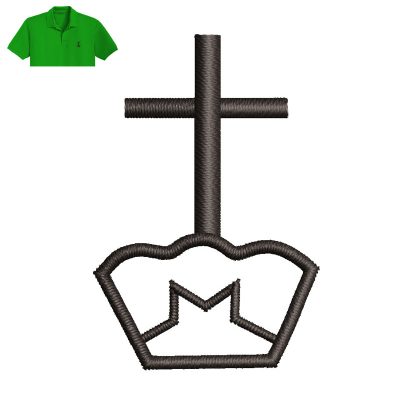 Christian Cross Embroidery logo for Polo Shirt.