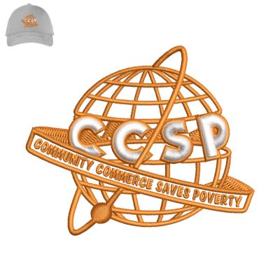 Community Commerce Saves Poverty 3d Puff Embroidery logo for Cap.