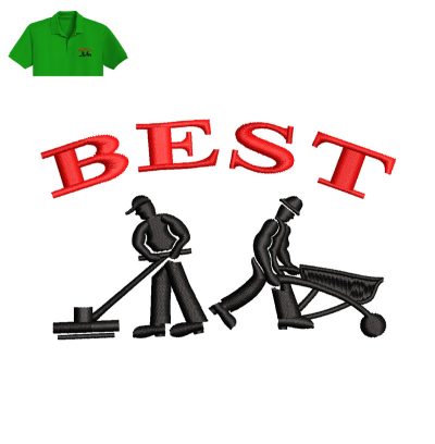 Construction Workers Embroidery logo for Polo Shirt.