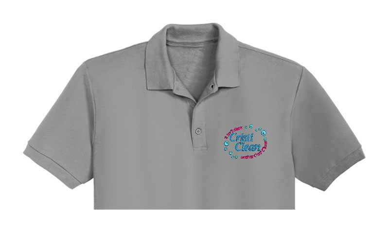 Cristi Clean Embroidery logo for Polo Shirt.