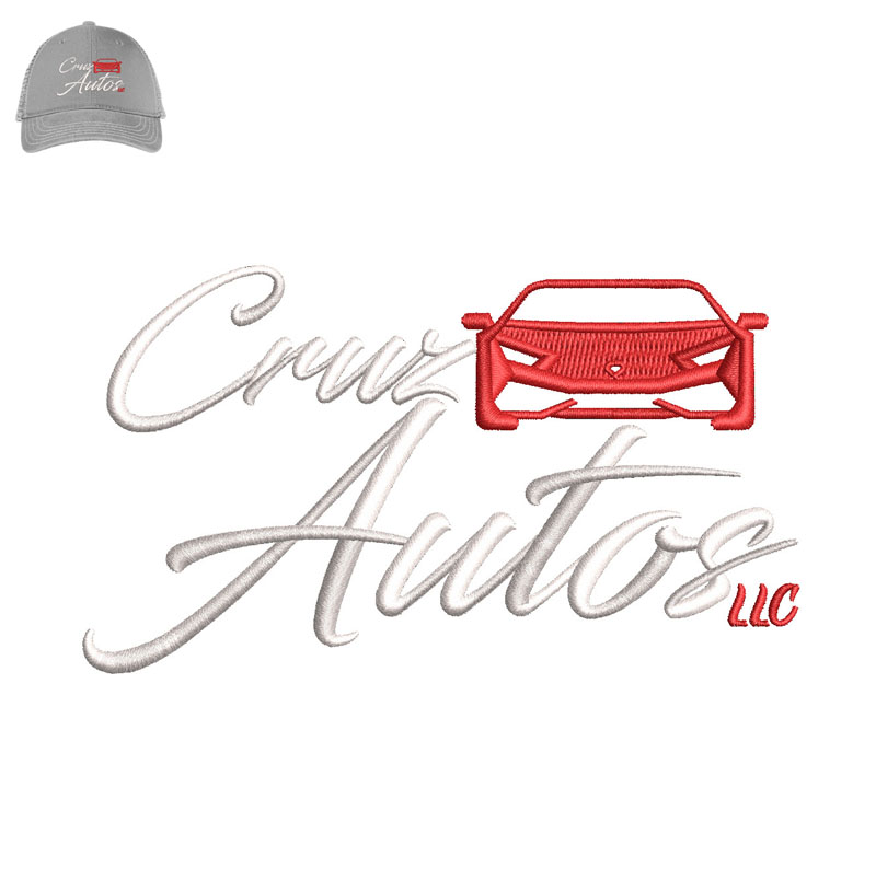 Cruz Autos LLC 3d Puff Embroidery logo for Cap.