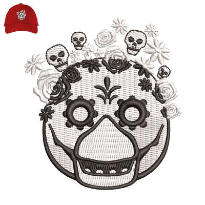 Dead Skull Embroidery logo for Cap.