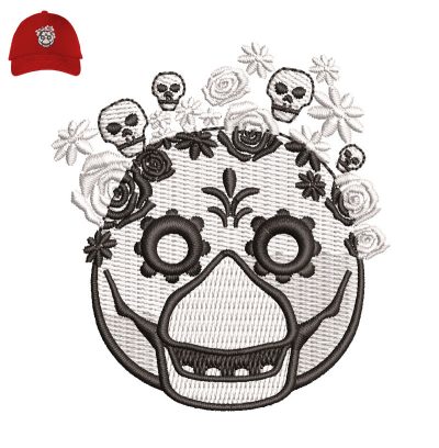 Dead Skull Embroidery logo for Cap.