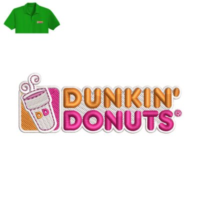 Dunkin Donuts Embroidery logo for Polo Shirt.