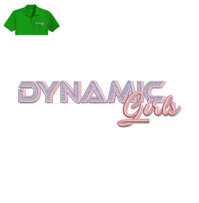 Dynamic Girls Embroidery logo for Polo Shirt.