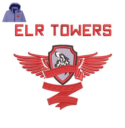 ELR Towers Embroidery logo for Jacket.