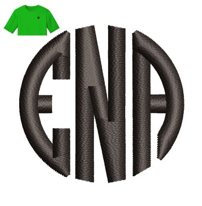 ENA Letter Embroidery logo for T Shirt.