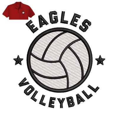 Eagles Volleyball Embroidery logo for Polo Shirt.
