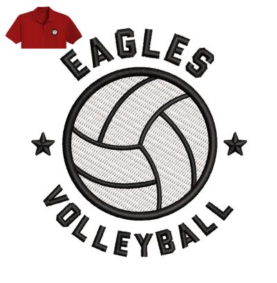 Eagles Volleyball Embroidery logo for Polo Shirt.