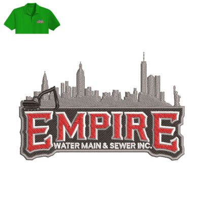 Empire Water Main Embroidery logo for Polo Shirt.