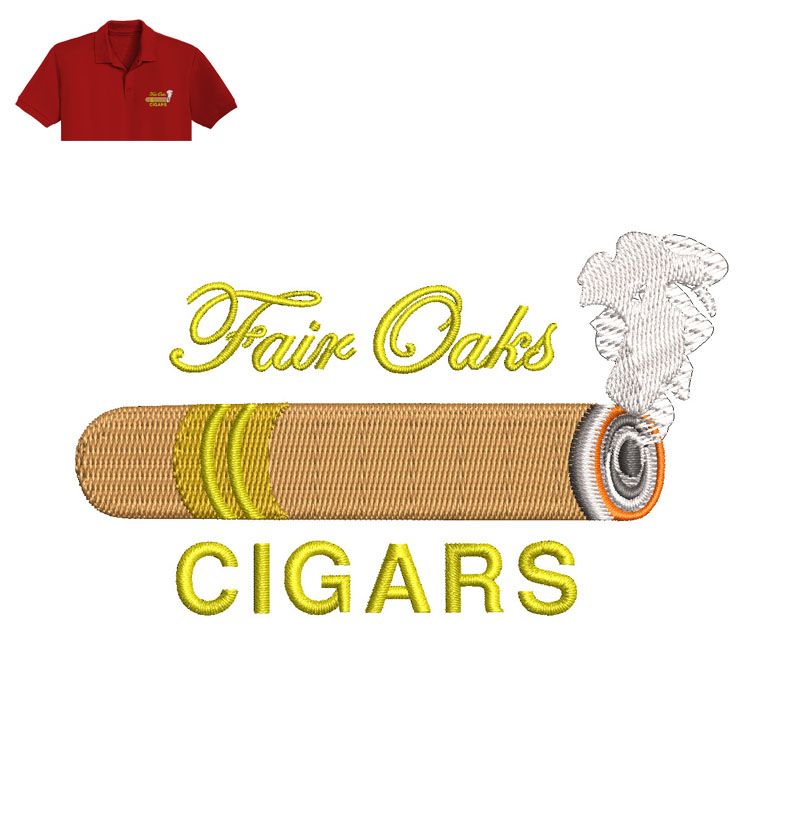 Faik Oaks Cigars Embroidery logo for Polo Shirt.